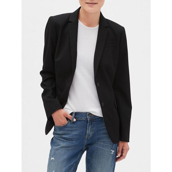 Banana Republic Washable Two Button Blazer - Black - Size 8 - Classic Tailored - Picture 3 of 8